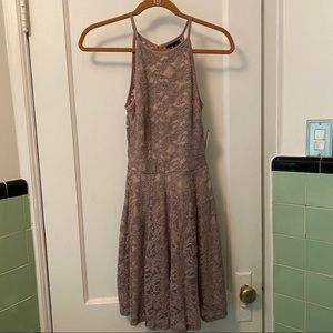 NEW Sparkle Silver Gray Halter Windsor Dress